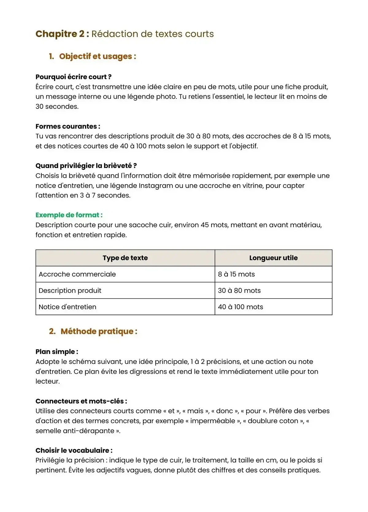 Example Fiche de Révision Bac Pro Métiers du Cuir
